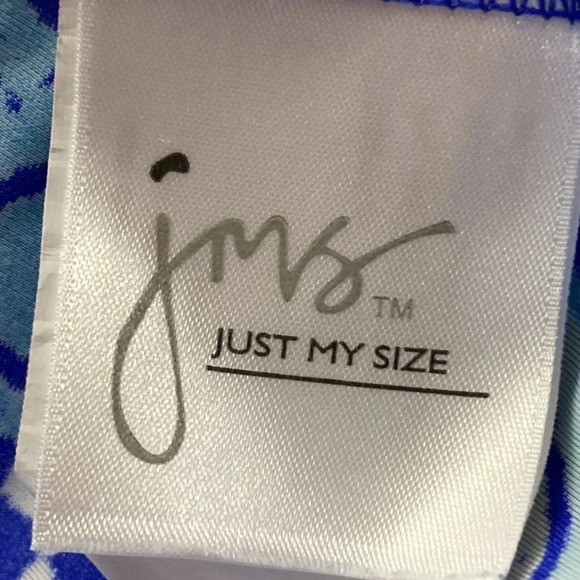 JMS JUST MY SIZE WOMENS SWIM TOP SIZE 22W ROYAL BLUE FLORAL PRINT UNDERWIRE - Picture 9 of 11